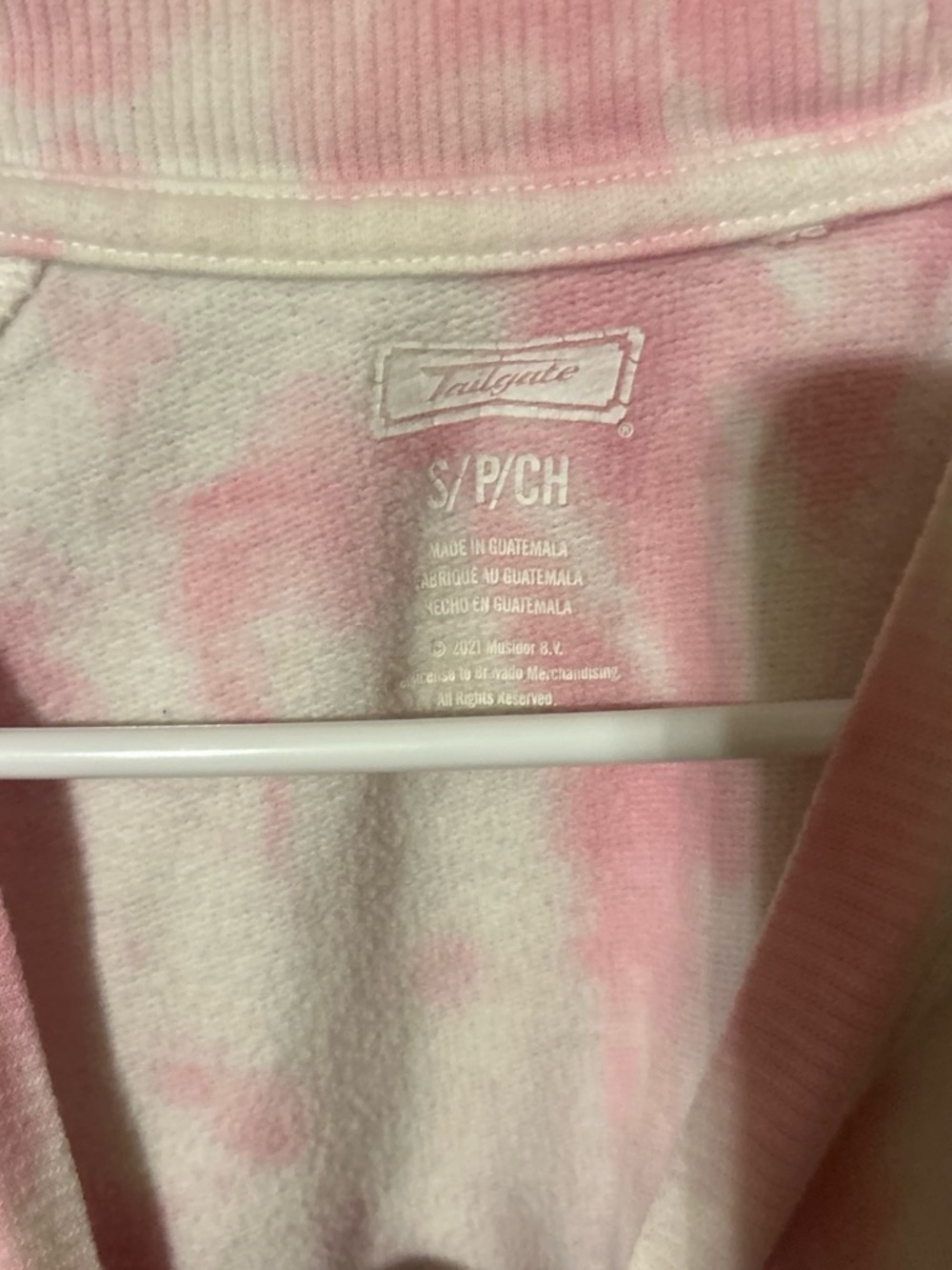 the Rolling Stones Pink & Gray Tie-Dye Crewneck Sweatshirt with Tongue Logo - Picture 3 of 4